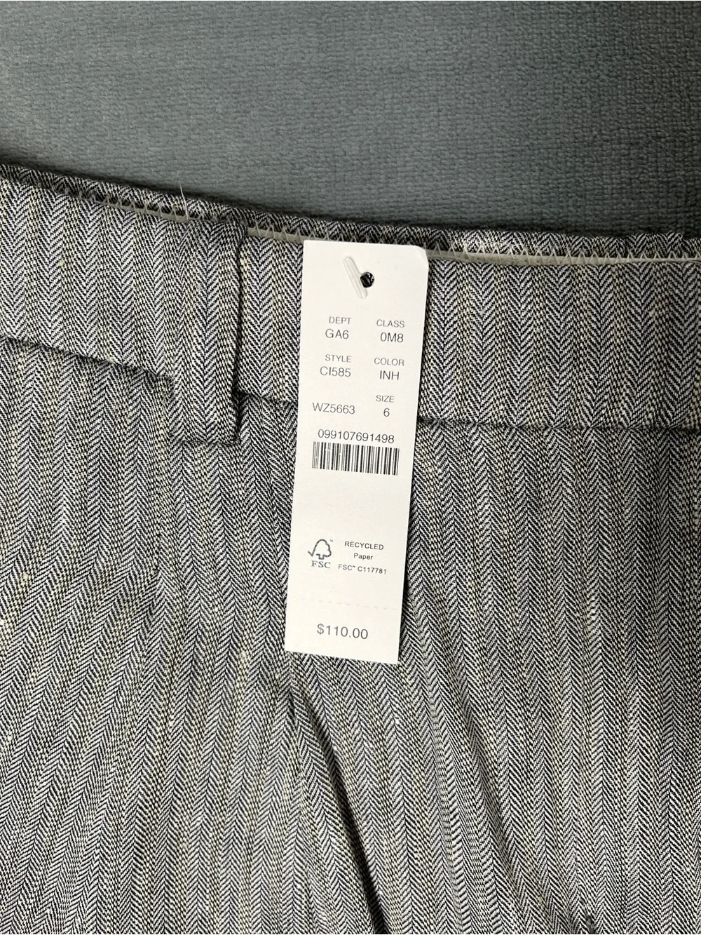 J. Crew Lucia Short Women’s Size 6 32x4 Herringbone Linen Blend